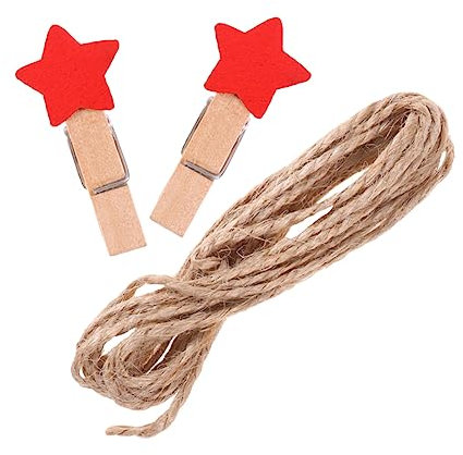 CHILDWEET 100pezzi Mollette in Legno Morsetto per Foto Clip Forma di Stella per Decorazioni Fai da Te Fermagli per Carta Messaggio Nota Memo Clip