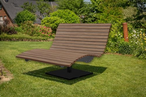 SCALANT Waldsofa Swing + Schutzhülle, drehbar 360°, WPC-Latten, für 2-3 Personen, Sonnenliege, Wellenliege, Relaxliege, Himmelsliege, Liege für den Garten
