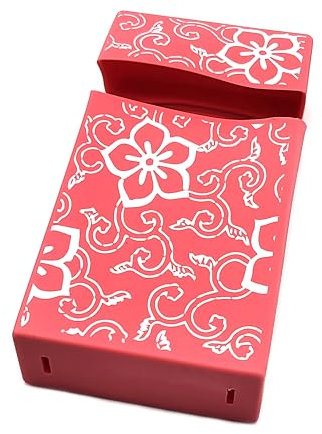 Pink Flowers Design Cigarette Case Pack Box Cover Cig Holder Super King Size 10.5cm