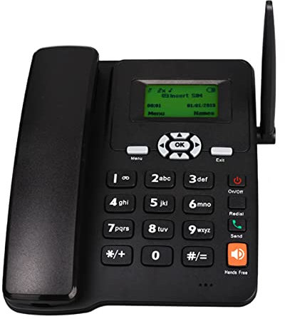 Wireless Quad Band GSM Desk Phone, GSM Business Desk Phone, Hands-free Calling/alarm Clock Function, Built-in Radio Function, SMS Sending And Receiving, Desktop Style Phone With SIM Card Slot, Black D
