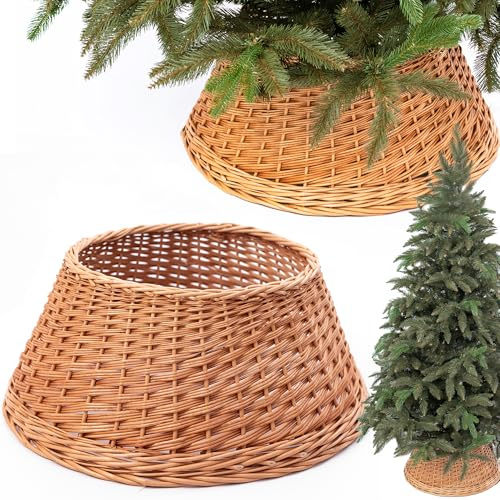 BOGATECO Weidenkorb für den Weihnachtsbaum (53 x 70 x 26 cm)
