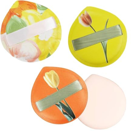 Oruiiju Großer Make-up-Schwamm Set, Waschbarer und Wiederverwendbarer Make-up-Schwamm, Nass- und Trocken-Make-up-Werkzeug, Schwämmchen Powder Puff für lose Puder und flüssige Kosmetik (3 Stück)