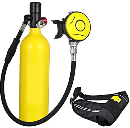 VCHICS Tauchflaschenausrüstung, Tragbare Sauerstoffflasche for Tauchen Mit 1 L Fassungsvermögen für Unterwassertauchen (Color : Yellow, Size : 1L), 206546484561255