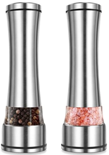 Wantli Molinillo De Sal Y Pimienta, 2-Piece Pimentero Molinillo, Salero Y Pimentero, Para Moler Especias, Comino, Sésamo, Pimentón, Salt And Pepper Grinder Set, Molinillo Sal Y Pimienta