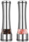 Wantli Edelstahl Salz und Pfeffermühle 2er Set, Eistellbare Seesalzmühle & Pfeffermühle, Keramikmahlwerk für getrocknete Gewürze & Kräuter, Mahlgrad einstellbar fein bis grob, Gewürzmühlen