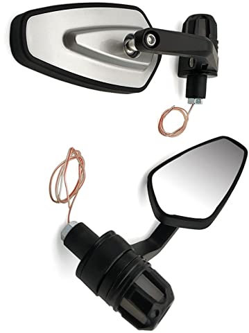 Zubehör Motorradgriffspiegel Mit LED-Blinker Für K&awasaki H2 / H2R ZZR / ZX1400 S Version ZX10R MODELL (Color : Silver)