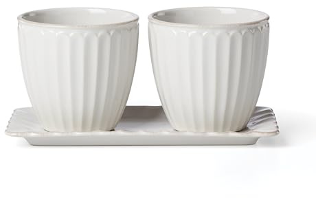 Lenox 896914 French Perle Scallop 3-Piece Herb Pots & Tray Set
