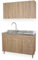 Yellowshop - Mobile cucina sottolavello a 2 ante e cassettiera cm 120 effetto legno Rovere Well componibile con lavello inox e scolapiatti Basic (Sottolavello completo piano DX)