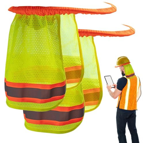 Helm-Nackenabdeckung – BAU-Halsabdeckung, Helm-Nackenschutz, 2 Stück, Sicherheitshelm, Nackenschutz, reflektierender Sonnenschutz, Harthelm