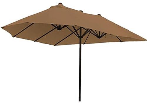 ZYXQQJ Grand parasol de terrasse de rechange en tissu double face pour extérieur 12 tiges de rechange pour tonnelle (Khaki)