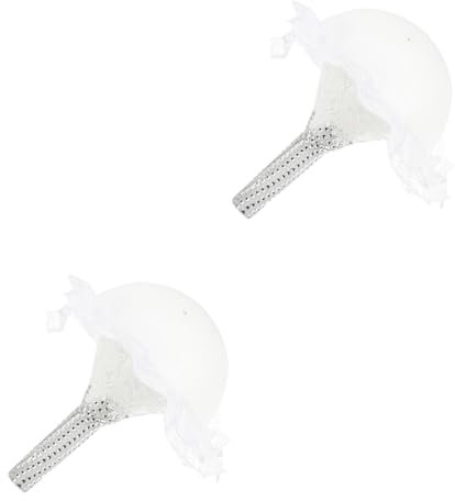 Angoily 2 Stück Blumengriff für die Braut selber Machen hochzeitsdeko Wedding Decoration Brautsträuße für die Braut handhaben Brautstraußhalter für die Hochzeit Braut Bouquet -Inhaber Weiß
