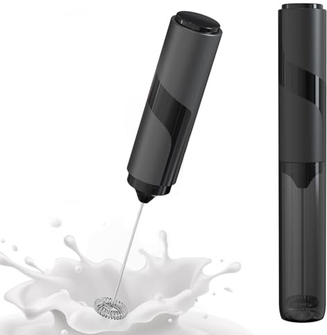 Milk Frother Handheld with Cover- 15-Second Silent Drink Mixer Wand