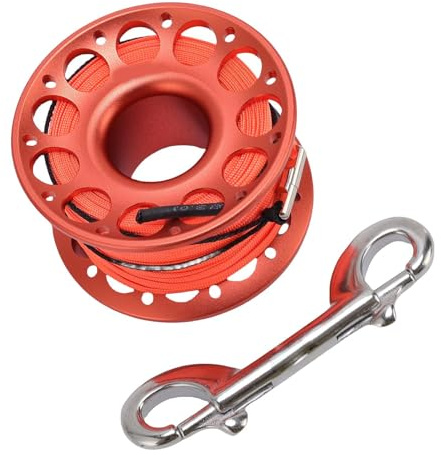 POENVFPO 30 M Unterwasser -Aluminium -Aluminium Ganci mit Doppelendspule für Unterwasserausflüge (ORANGE)