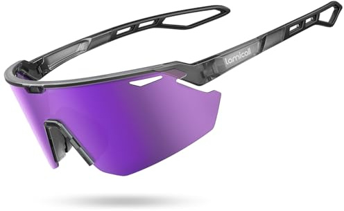 Lamicall polariserade cykelsolglasögon för män och kvinnor – [24 g ultralätt] UV400-skydd, sportglasögon för löpning, körning, vandring, skidor med TR90-ram, justerbar näsdyna och böjbar tempel – lila