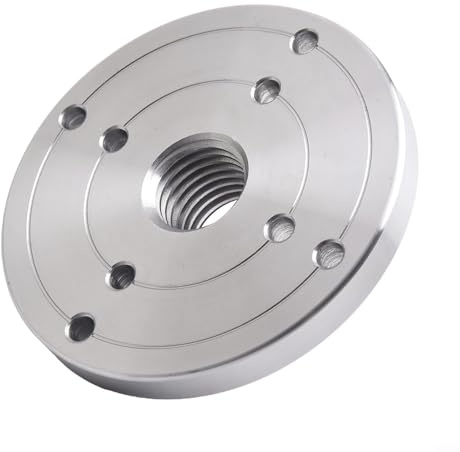 Steel Wood Lathe Faceplate 1-8TPI Threaded Turning Chuck Flange in 2in 3in 4in Sizes for Precision Woodturning and DIY or Workshop Projects for Lathe Machines(4inch)