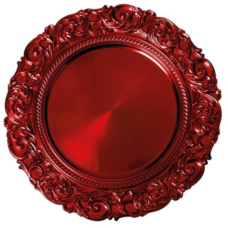 BRANDANI Sottopiatto Barocco 32cm Set 4 Pezzi Rosso