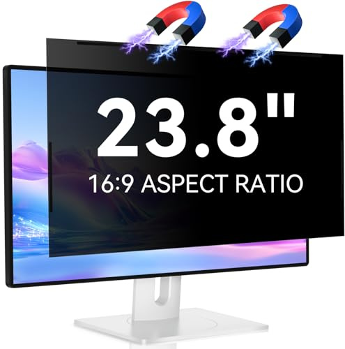IPROKKO 23.8 -Zoll Magnetischer Blickschutzfilter für 16:9 Monitor, Abnehmbarer Sichtschutz Anti Blaulicht Blendschutz Blickschutzfolie, Bildschirmschutz für 23.8 Zoll Hp Dell Acer Lenovo Asus