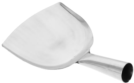 DEARMAMY Paletta per Cenere in Acciaio Inox 1,7 Mm Spessore 19 Cm, Attizzatoio per Stufa a Legna Impugnatura Ergonomica, Pala per Carbone e Pulizia Caminetto per Uso Domestico