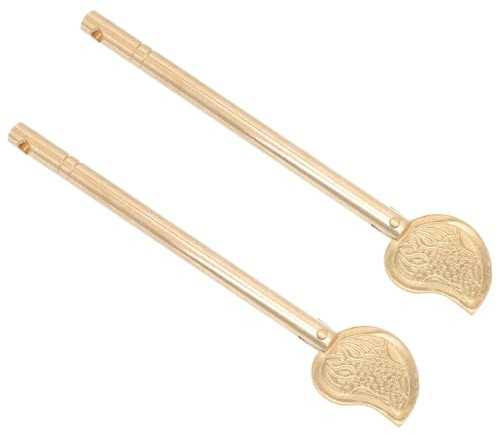 Toddmomy Loquet Métallique Verrouillage Classique Lot de 2 Pièces en Bronze Or, Forme Feuille Vintage pour Armoire pour Porte de Commode et Armoire