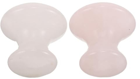 Gua Sha Massagewerkzeug in Pilzform, Jade, 2 Stück | Gesicht, Hals und Körper, Kristall Massagestab mit Glatter Oberfläche, für Morgenroutine zu Hause