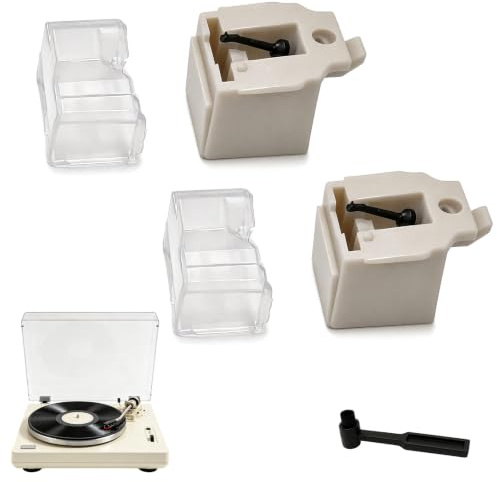 2 agujas de repuesto para tocadiscos ATN3600L, con cepillo de limpieza | Aguja de vinilo antiestática y resistente para tocadiscos domésticos Audio-Technica