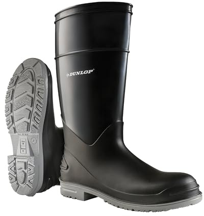 Dunlop Goliath Steel Toe - Waterproof Work Boots for Men & Women - Safety Boots Made from PVC - Rubber Boots with Chemical Protection - Black - Size 12
