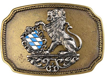 Tini - Shirts Bayrische Gürtelschnalle Bayern Wappen Tracht : Gürtelschliesse Landeswappen - Buckle eckig Bayern Farbe: messing
