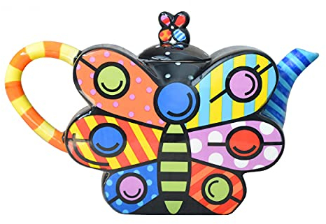 Hogar y Mas Tetera Original de Cerámica con Forma de Mariposa