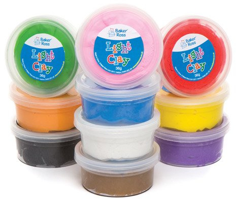 Baker Ross Großpackung Leichte Modelliermasse für Kinder zum Basteln und Dekorieren für Jungen und Mädchen (10 Dosen)