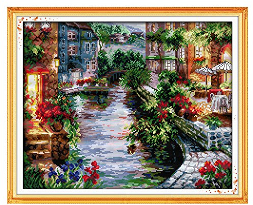 QIMEI-SHOP Punto croce,Set punto croce ricamo Set tra cui filati colorati Disegno ago panno di cotone 48 * 40 cm