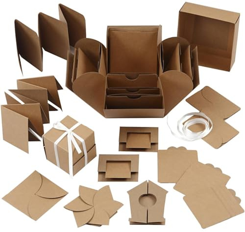 Creative 25380 Explosion Box, Size 7 cm x 7 cm x 7.5 cm + 12 cm x 12 cm x 12 cm, Sprig