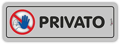 Placa de señalización privada adhesiva de PVC resistente (5 x 15) color gris, Cartel Propiedad Privada