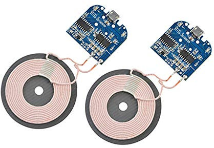 Wixine 2Pcs Qi Wireless Charger PCBA Circuit Board with Coil Pad Charging for DIY K9G9