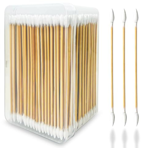 400PCS Gun Cleaning Swabs - Double Ended, 6 Inch Long, Pointed and Bamboo Cotton Swabs, Lint Free for Gun, Electronic and Makeup Cleaning