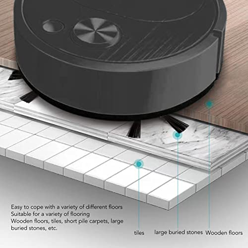 Haofy Robot Aspirador y Fregona, Robot de Barrido Inteligente con Carga USB para Suelos de Madera, Alfombras (Negro)