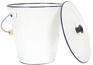 ice bucket, ice bucket gift Metal ice bucket with Lids White Enamel Vintage ice bucket Bar Ice Bucket for Party Beverage Tub for Home Kitchen Outdoor wine buckets for parties