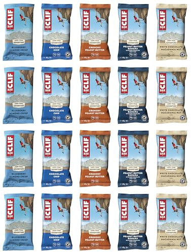 CLIF Bar ENERGY BAR Mixed Flavour Variety-Pack x 20 bars | Nutritional Bar | Source of Plant Based Protein | 20 bars x 68g