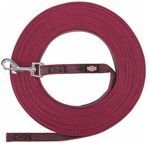 Trixie Leine fÜr Hund mit Gummi Anti-Slip Sangria rot