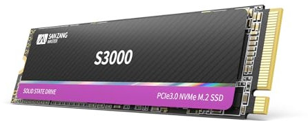 SAN ZANG MASTER NVMe SSD M.2 1TB PCIe Gen3x4 2280 Interne SSD, Bis zu 3500MB/s Lesen, SLC Cache 3D NAND Flash, Kompatibel mit Laptop und PC Desktop, S3000