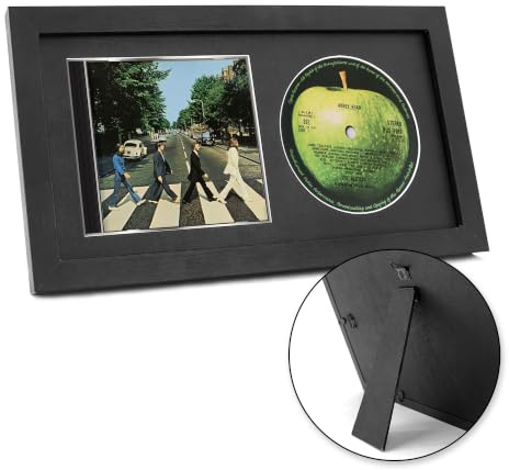 FramePro CD Regal Schaukasten CD Ständer Schrank Aufbewahrung Schaukasten Rahmen Schallplattenregal Schallplatten Aufbewahrung Musikrahmen 36,2x19,61 cm Echtglas-Schwarz