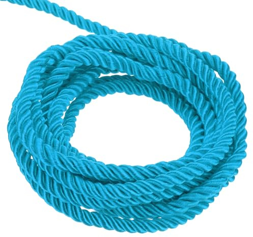 QUARKZMAN Adorno de Cordón Trenzado 11 Yardas 5mm 3 Hilos Cuerda Azul Cielo