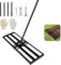Rastrillo de nivelación de césped, 76x25cm, nivelador de césped Resistente con Mango extendido Pulgadas, nivelador de Suelo de Acero Inoxidable para Nivelar Tierra, Arena y Distribuir Mantillo