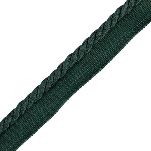 Flange Cord - 19mm Cotton Piping for Sewing, Cushions, Upholstery Ribbon Flanged Trim Cushion Sewing Thread Plait Furnishing Cushions (Bottle Green, 5)