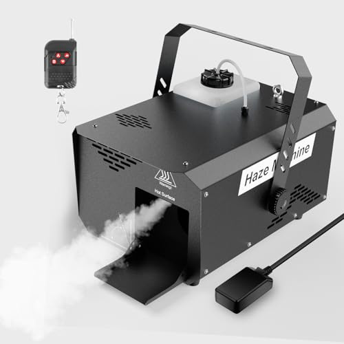 600W Stage Haze Machine: Continuous Output Fog Machine - Wireless Remote & DMX Control - Adjustable Smoke Outlet for Stage DJ Halloween Club Christmas Wedding Party Light Show