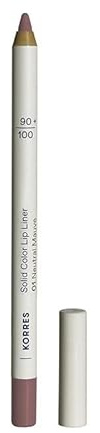 Korres Solid Color Lip Liner Neutral Mauve 01, läppkonturpenna för konturering och fyllning, intensiv färg, silikon och parabenfri, 1,2 g
