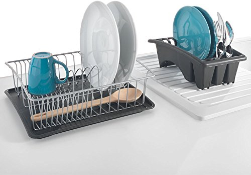 Metaltex 325026068 Spülkorb 35 x 30 cm mit Bestecksammler und Abtropfschale Aquatex plus Polytherm