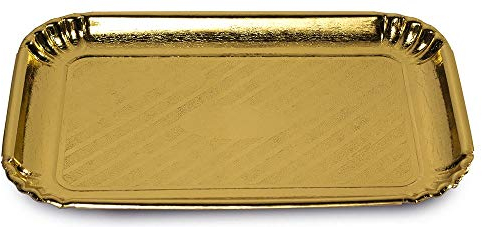 Guardini, Set de 3 plateaux 23x31 cm, Jetable, Carton, Or, Fabriqué en Italie, Easy Bake Line
