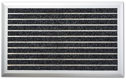 Floordirekt PRO Fußmatte Optimum mit Aluminiumrahmen | Teppicheinlage | Anthrazit | 45 x 75 cm