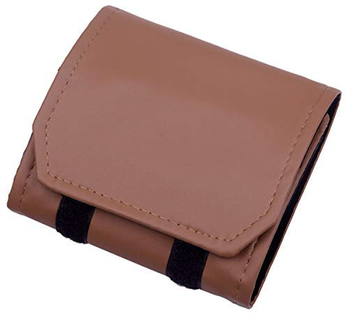 KYEYGWO Pochette Rouleau à Bijoux pour Voyage, Organisateur de Bijoux en PU Cuir pour Rangement de Bracelet Collier Bague, 14x6.5x5.5cm, Brun