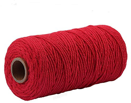 MoonyLI Makramee Schnur farbige Baumwollschnur 4 Stränge Twist Baumwollseil Naturbaumwollseil (3 mm x 100 Yard)